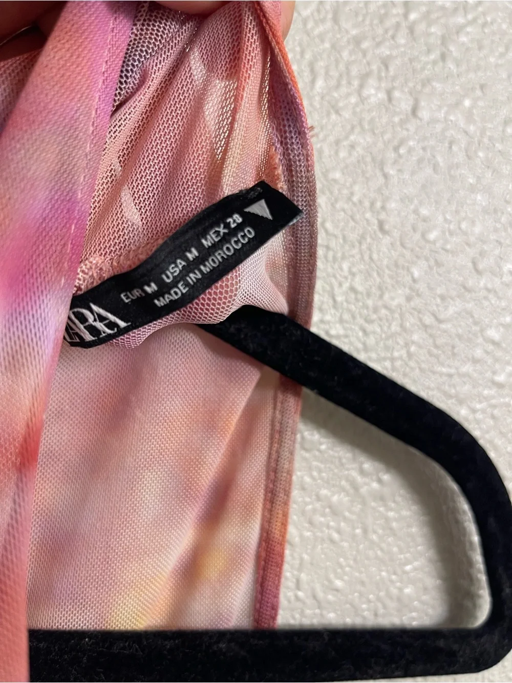Zara Multicolor Tie-Dye Ruched Tank Top — Pink, Orange & Purple